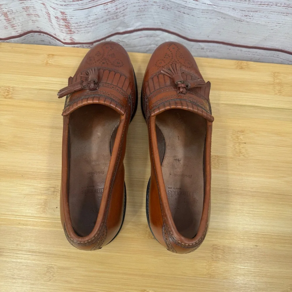 Allen‎ Edmonds Bridgton Tassel Loafer Wingtip Leather Mens Dress Shoes 8.5 Brown